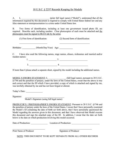 2257 model release form pdf|Model Release 2257 Form 2